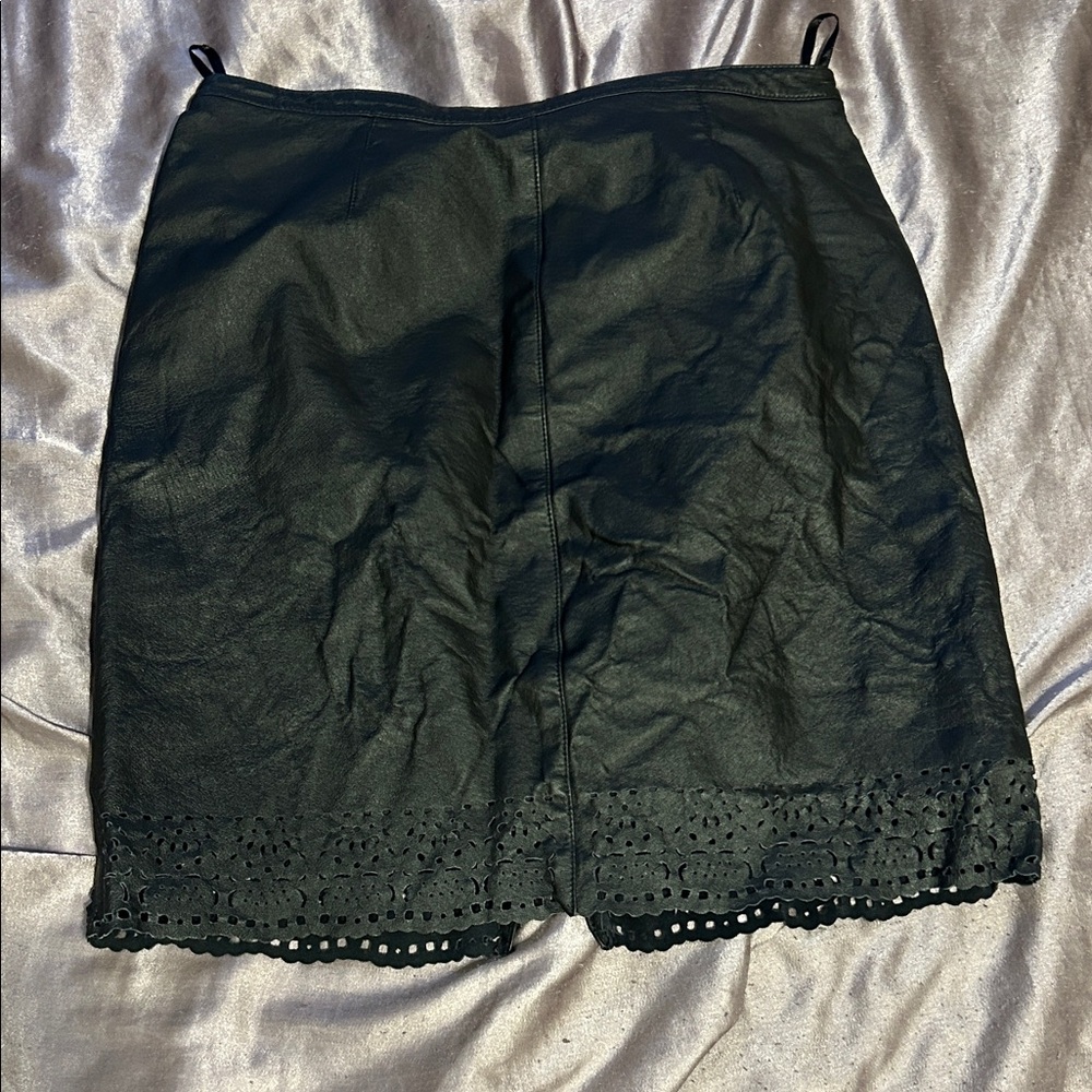 70’/ Black Lace Trim Skirt
